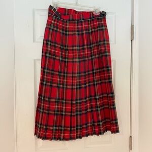 Highland Home Industries wool skirt in Red Tartan Plaid - Scotland - 14